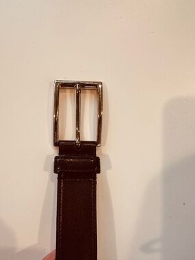 Prada Black Leather Men's Belt with Silver Buckle